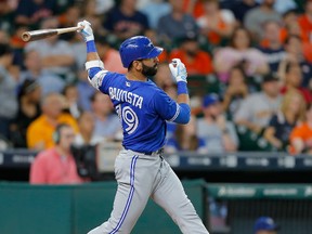 Blue Jays' Jose Bautista hit his 300th career home run on Tuesday in Houston. (GETTY IMAGES)
