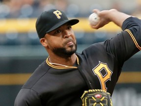 Pittsburgh Pirates starting pitcher Francisco Liriano throws to a San Francisco Giants batter Wednesday, June 22, 2016, in Pittsburgh. (AP Photo/Keith Srakocic)