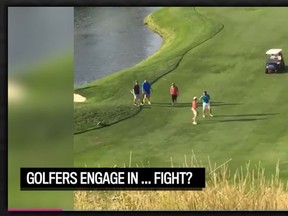 Golfers on a Colorado golf course duke it out. (Instagram screen grab)