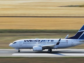 An Ottawa-bound WestJet flight was forced to land in Thunder Bay Wednesday evening following a phoned-in threat. FILE PHOTO