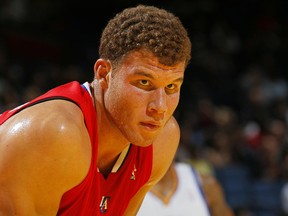 Blake Griffin of the Los Angeles Clippers looks on intently against the Golden State Warriors on October 8, 2010 at a preseason game at Oracle Arena in Oakland, California. (Getty Images)