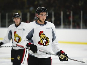 Logan Brown skates during the Ottawa Senators development camp held at Kanata Recreational Complex on July 2, 2016. (James Park/Postmedia)
