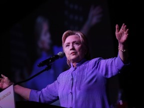 Democratic presidential candidate Hillary Clinton delivers the keynote speech during the Rainbow PUSH Coalition's International Women's Luncheon June 27, 2016 in Chicago Illinois. Clinton addressed gun violence across the country and referred to the Orlando, Florida Pulse nightclub shooting and the uptick in gun crime across Chicago. ( Photo by Joshua Lott/Getty Images)