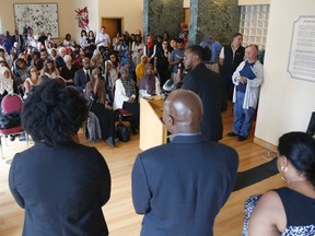 Kamal Abdulhakim speaks at the Justice for Abdirahman press conferences at City Hall in Ottawa on Thursday, August 4, 2016.