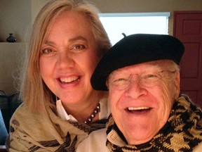 This undated photo provided by Sarah C. Koeppe, shows David Huddleston and his wife Sarah C. Koeppe. Huddleson, a character actor best known for portraying titular roles in "The Big Lebowski" and "Santa Claus: The Movie," died Tuesday, Aug. 2, 2016. He was 85. (Sarah C. Koeppe via AP)