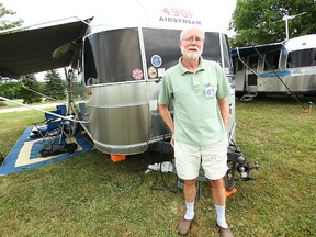 Gordon Desbarats,69, stands in front of his 2007 Airstream trailer. (Shaun Gregory/Huron Expositor)