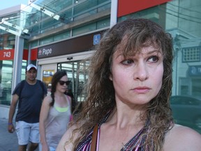 Chrysanthi Michaelides at Pape Station on Friday August 5, 2016. She says she was bit by a bedbug on the TTC.Veronica Henri/Toronto Sun/Postmedia Network