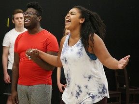 Gino Donato/Sudbury Star
The cast of YES Theatre's production of Hairspray rehearse a scene from the musical in Sudbury.