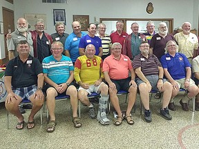 Several members of the 1966 Stirling Rawdon District High School football team — COSSA B champs — gathered last weekend at Stirling Legion for a 50th anniversary reunion. (Submitted photo)