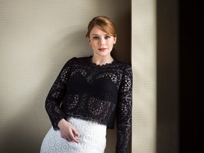 Actress Bryce Dallas Howard poses for a portrait while promoting her new film "Pete's Dragon" in Toronto on Thursday, July 28, 2016. (Aaron Vincent Elkaim/The Canadian Press via AP)
