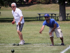 Bocce ball enthusiasts, including a Jose Bautista lookalike, take part in a bocce ball tournament during 2014's San Rocco Festival in Sarnia.
File Photo for SARNIA THIS WEEK