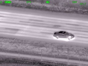 York Regional Police chopper image of a Mercedes driving erratically in Vaughan Aug. 8, 2016. The driver was playing Pokemon Go.