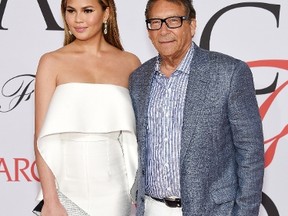 Chrissy Teigen and Stuart Weitzman attend the 2015 CFDA Fashion Awards at Alice Tully Hall at Lincoln Center on June 1, 2015 in New York City.  Dimitrios Kambouris/Getty Images/AFP
