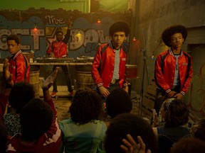 From left to right: Skylan Brooks, Tremaine Brown Jr., Shameik Moore, Justice Smith and Jaden Smith star in "The Get Down." (Courtesy of Netflix)