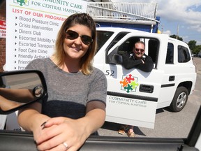 Jason Miller/The Intelligencer
Jordanna Burns and Steve Jordon serve as drivers for the two mobility vans now in service at Community Care for Central Hastings.  The vans provide rides for adults and seniors grappling with disabilities.