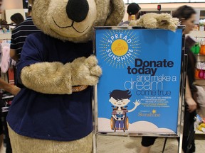 The Sunshine Bear (pictured here) will be doing in-store appearance at WINNERS and HomeSense stores across Canada during the Spread a Little Sunshine campaign, which takes place across the month of August to support the Sunshine Foundation of Canada.