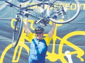 Lyle Magnuson, a local realtor, participated in the Ride to Conquer Cancer from Aug. 6-7 for his third year in a row. Magnuson raised a total of $3,666 this year in support of the Alberta Cancer Foundation. Photo courtesy of Lyle Magnuson