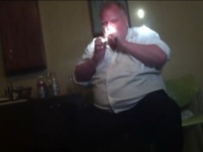 A frame grab from the video showing Rob Ford smoking crack in an Etobicoke home.