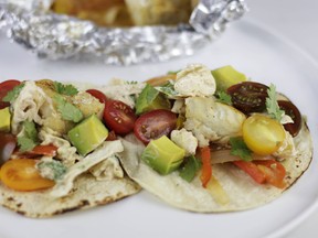 Foil-pack fish tacos. (Melissa d'Arabian via AP)