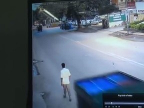 CCTV footage of accident in New Delhi. (YouTube Screenshot)
