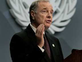 Former prime minister Paul Martin addresses the United Nations Framework Convention on Climate Change in this 2005 file photo. /Allen McInnis/Gazette file photo