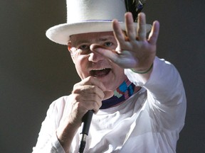 The Tragically Hip singer Gord Downie performs at Budweiser Gardens in London on Monday. (Craig Glover/Postmedia Network)