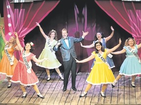 From left: Melanie Paiement, Jackie English, Michael Vanhevel, Jennifer Walls, Amelia Welcher and Moulan Bourke star in “Little Miss County Fair”. (Submitted photo/Diane Odell/Ruth Brown)