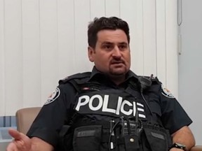 Toronto Police Const. Travis Pickett, who charged a tow truck driver for refusing to allow a service dog in the truck when he was helping a blind woman and her husband.