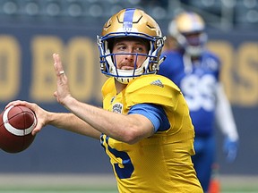 Matt Nichols will operate behind the same offensive line, hand the ball off to the same running back and lob it to basically the same receivers for the Blue Bombers this season. (WINNIPEG SUN FILES)
