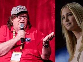 Michael Moore and Ivanka Trump. (Getty Images)