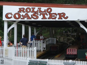 The entrance to the Rollo Coaster at the Idlewild and Soak Zone amusement park near Ligonier, Pa., is seen in a file photo. (Wikimedia Commons/Martin Lewison/HO)