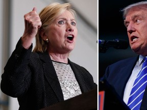 Hillary Clinton (left) and Donald Trump. (Bill Pugliano/Getty Images/AP Photo/Evan Vucci)