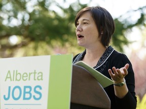 Shannon Phillips, Minister of Environment and Parks, announces a $239 million injection for provincial parks during a press conference on the south lawn of the Alberta Legislature in Edmonton, Alberta on Friday, August 12, 2016. Ian Kucerak / Postmedia