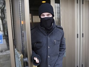 aron Driver leaves the Law Courts in Winnipeg, Tuesday, February 2, 2016. Terrorism suspect Aaron Driver was killed in a confrontation with police in the southern Ontario town of Strathroy. (THE CANADIAN PRESS/John Woods)