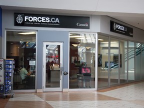 A Canadian Armed Forces recruiting office inside the CitiPlaza building in London, Ont. (MIKE HENSEN, The London Free Press)