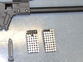 Police released this picture of a rifle that officers seized in Durham Region.