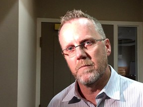 Strathroy resident Ted Terpstra who voiced his concerns about community safety during a press conference on August 12, 2016 with police in Strathroy, Ontario concerning the RCMP raid that killed Aaron Driver. (JANE SIMS, The London Free Press)