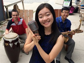 Londomble, including from left, Charles Burnetts, Nicole Tan and Euisung Park will perform at the Mantis Arts & Eco Festival at Boler Mountain Saturday. (DEREK RUTTAN, The London Free Press)