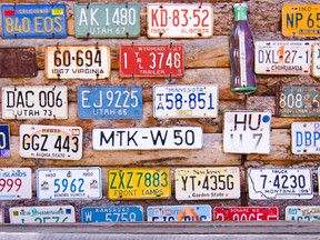 License Plate Collection at Hole N The Rock, Moab, Utah (Getty Images)