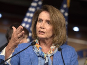 In this Aug. 11, 2016, photo, House Minority Leader Nancy Pelosi, D-Calif., speaks at a news conference on Capitol Hill in Washington. Pelosi is advising fellow Democrats to change their cellphone numbers and not let family members read their text messages after personal and official information of Democratic House members and congressional staff was posted online. (AP Photo/J. Scott Applewhite)