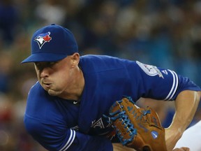 Toronto Blue Jays starting pitcher Aaron Sanchez is pictured during a game against the Houston Astros in Toronto, on Aug. 13, 2016. (Veronica Henri/Toronto Sun/Postmedia Network)