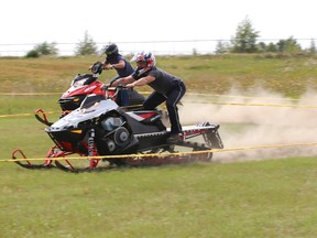 Snowmobile grass races