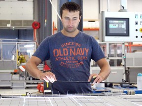 Andriy Kubin works at Heliene in July 2015.
