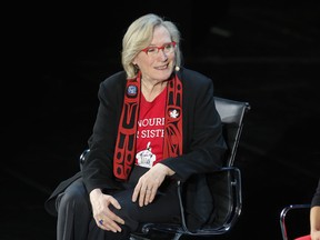 Hon. Carolyn Bennett, MD speaks onstage at Canada's Shame: The Murdered and Missing during Tina Brown's 7th Annual Women In The World Summit at David H. Koch Theater at Lincoln Center on April 7, 2016 in New York City. (Photo by Jemal Countess/Getty Images)