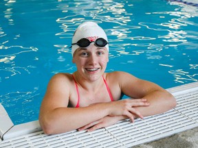 Abi Tripp, at swim practice at the YMCA pool on Wright Crescent.
(Julia McKay/The Whig-Standard)