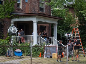 A film shoot at 450 Pape Ave. (ERNEST DOROSZUK, Toronto Sun)