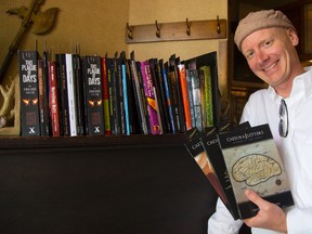 London author James Shelley is among the authors who have their books available to patrons of Chaucher?s Pub. (MIKE HENSEN, The London Free Press)