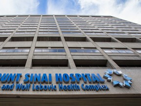 Mount Sinai Hospital on University Ave. in Toronto. (Ernest Doroszuk/Toronto Sun)