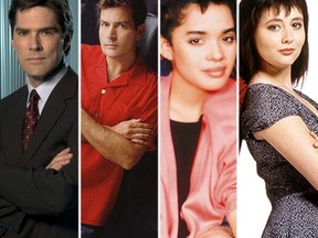 From left: Thomas Gibson (Criminal Minds); Charlie Sheen (Two and a Half Men); Lisa Bonet (A Different World); Shannen Doherty (Beverly Hills 90210). (Handout photos)