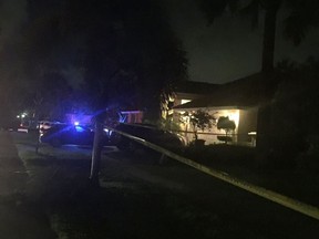 Police on the scene of a double homicide in Tequesta, Fla., on Aug. 15, 2016. (Marin County's Sheriff's Office.)